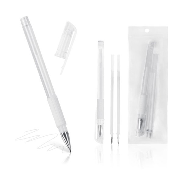 2pens and 4 refills White Microblading Marker Pen Eyebrow Permanent Marker Pen for Permanent Makeup, Point-and-Line Design Pen