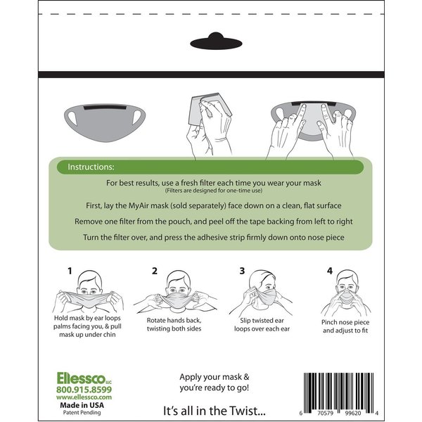 MyAir Comfort Mask Replacement Filters - 20 Each (2 Packs of 10) - Made in USA