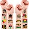 African American Temporary Tattoos - 100PCS Black History Month Sticker for Kids |Juneteenth Birthday Decorations, Afro African Themed Party Favors and Supplies | Cute Kids Boy Gifts | Ideal Prizes