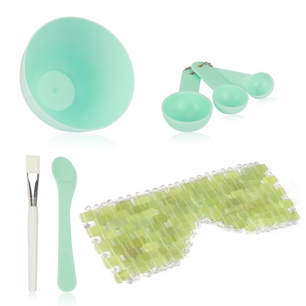 LazyGa Face Mask Mixing Bowl Set - Beauty and Skin Care Set 7pcs，Natural Jade eye mask - and Silicone Mask Mixing Tools Kit for Mixing Clay Mask Facial Esthetician Supplies (Bowl)