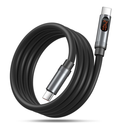 Excgood C to C Cable Fast Charging, 240W 4ft Type C Charger Cord with LED Display for iPhone 16 15 Pro Max iPad MacBook Pro Air Laptops Galaxy S25 Android Phones