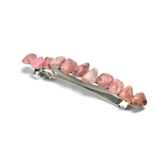 Rhodonite Stone French Barrette Hair Clip 4" or 100 mm Length