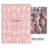 5D Spring Embossed Flower Nail Art Stickers 4 Sheets JMEOWIO Real Self-Adhesive Decals Floral Design Nail Decoration for Women Girls
