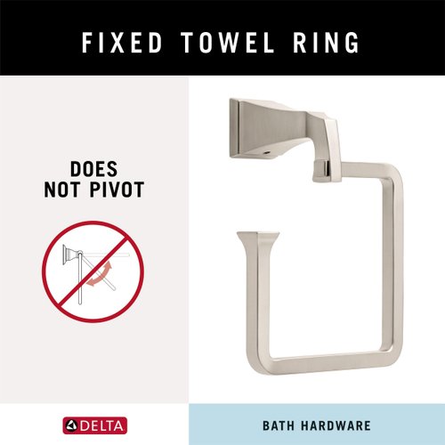 Delta Faucet Dryden Towel Ring, Stainless, Bathroom Accessories, 75146-SS, Brilliance Stainless Steel