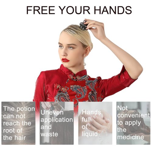 mriya Scalp Applicator Comb, Hair Oil Applicator for Medicine Scalp Head Fluid Comb Essential Oil Hair Treatment Head Scalp Massager Brush Hair Growth Black