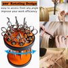 XDONEF Rotating Hair Scissors Holder, Wooden Barber Scissors Storage Holder Salon Shears Holder Hair Stylist Scissors Container Hairdressing Tools Organizer Black