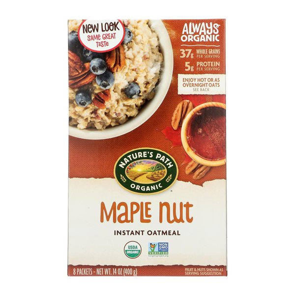 Natures Path, Oatmeal Pouches Maple Nut Organic 1.76 Ounce (Pack of 8)