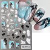 Summer Nail Art Stickers Ocean Nail Art Decals 3D Self-Adhesive DIY Nail Sticker Palm Tree Sea Beach Cloud Jellyfish Starfish Nail Supplies for Women Girls Nail Decoration Accessories 6 Sheets