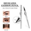 Easilydays Brown Eyebrow Liquid Pencil with Two Tipped Micro-Fork, Waterproof & Smudge Proof Liquid Eyeliner Felt Tip Applicator, High Pigmented Liner, Long-Lasting, Quick Drying for Women, 01 Brown