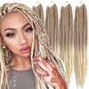 Mayloss 6 Packs/Lot (14/18/24/30) inch 1cm 20 Strands/Pack Thin 3X Box Braid Crochet Hair Extensionin Diameter 3X Synthetic Braid Hair Extensions Crochet Braids Hair Color(24Inch T27/613)