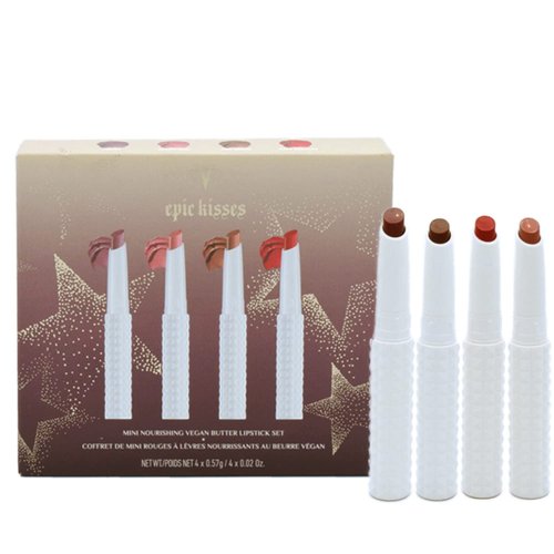 Kat Von D Epic Kisses Mini Nourishing Vegan Butter Lipstick 4 Piece Set - Lolita, Shedefined, Zine Queen, Role Breaker…