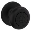 Kwikset Cove Entry Door Knob with Lock and Key, Secure Keyed Handle Exterior Doorknob, Front Entrance and Bedroom, Matte Black, Pick Resistant SmartKey Rekey Security