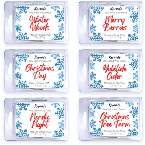 Kermode Christmas Wax Melts - 6 Amazing Winter Scents for Christmas Wax Warmer - 36 Holiday Scented Wax Cubes - Soy Wax Blend - 15 oz