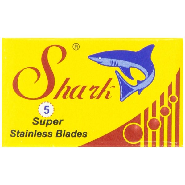 Shark Double Edge Razor Blades, Super Stainless, 5 Count (Pack of 20)