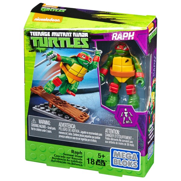 Mega Bloks Teenange Mutant Ninja Turtles Raph Seesaw Stunt Building Playset