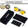 Joopin Half Frame Sports Night Driving Glasses Semi Rimless Wrap Around Night Vision Glasses UV400 Rectangular Shades for Men Women