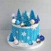 Snowflake Cake Toppers with Blue Ball Cake Decoration for Wedding Cake Decoration Birthday Party Christmas Themed Party Supplies