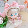 niannyyhouse 20cm Plush Doll Clothes Pink Headwear Coat Dress Backpack 8in Soft Stuffed Plush Toy Dress Up Accessories