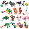 IAMGlobal 16 Mini Animal Building Blocks Toy Set, Animals Figures Stem Toys, Party Supplies Gifts Party Favor for Kids, Birthday, Carnival Prizes