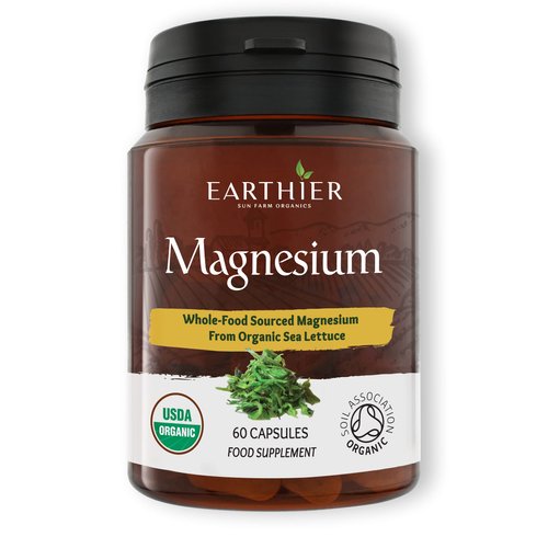 Organic Magnesium Whole Food Sourced & Certified by Soil Association Vegan Capsules