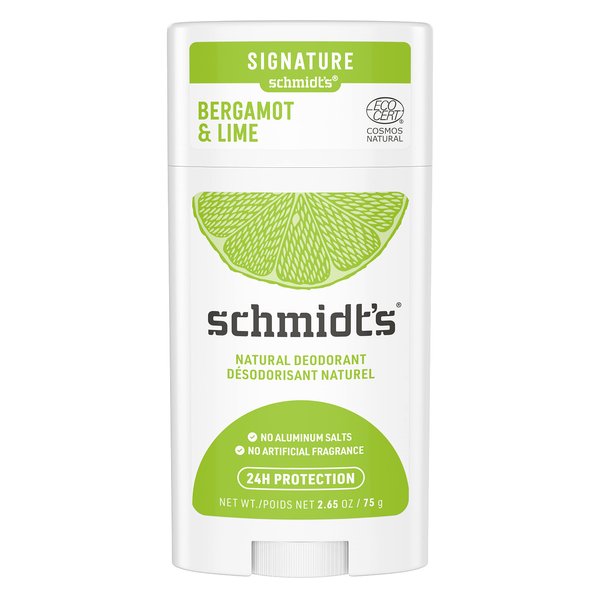 Schmidt's Natural Deodorant Stick Bergamot and Lime Pack of 2 Aluminum Free Vegan