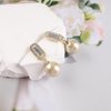 Sttiafay Vintage Crystal Pearl Earrings Gold Pearl Drop Earrings Cz Rhinestone Stud Earrings Pearl Bridal Earrings Jewelry for Women