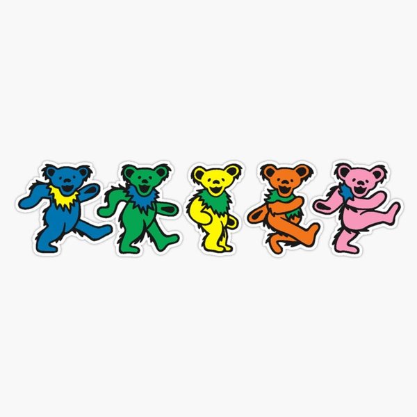 Five Bear Dancing Sticker Bumper Sticker Vinyl Decal 5"