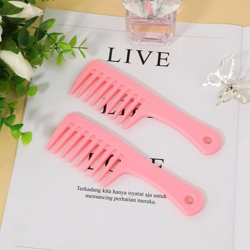 Mini Wide Tooth Comb,2 Pcs Small Combs Portable Detangling Comb Plastic Curl Comb Big Tooth Combs for Women Hair Styling Comb Travel Size Comb Detangling Hair Brush for Curly Hair,Long Hair,Wet Hair