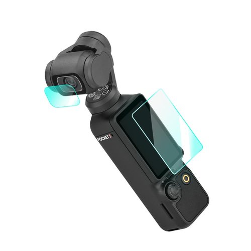 CAPART (2-PACK Screen + Lens Protector Films for DJI OSMO Pocket 3, HD Tempered Glass Film 9H Hardness Curved Edge Wear-Proof Anti-scratch Anti-Fingerprint