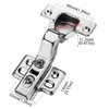 Luokim 2pcs Standard Cabinet Hinge,Fit for Frameless Cabinet,European Inset,Soft Closing,Four-Hole mounting Plate Hinges,Nickel Plated Finish