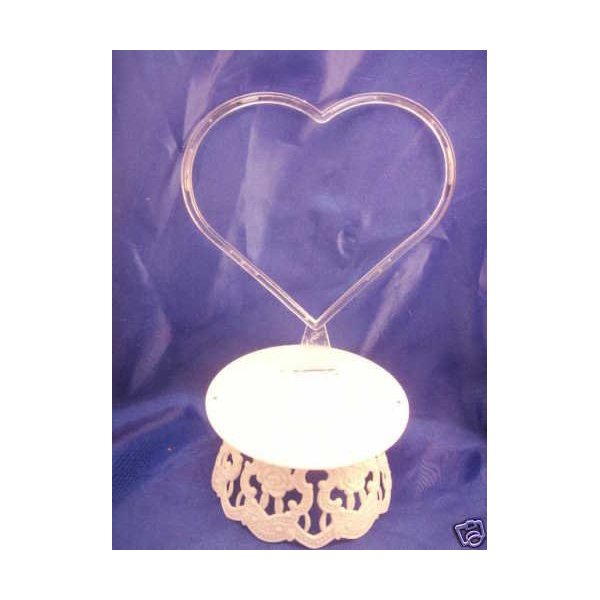Wedding Cake Top Accessories Plastic Thin Heart & Base