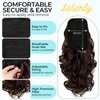 Leterly Ponytail Extension,15" Drawstring Ponytail Hair Extensions Short Wavy Pony Tail Natural Curly Soft Synthetic Hairpiece for Women Medium Brown