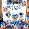 Rocket Balloons, Blue Rocket Foil Balloons Outer Space Balloons for Space Themed Party Decorations Rocket Mylar Balloon for Rocket Birthday Decorations 7 Pcs