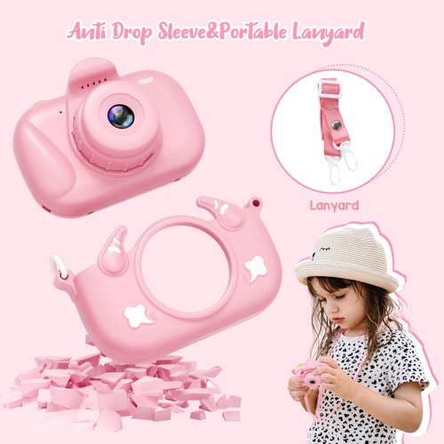 Kids Camera Toys for Boys and Girls,Kids Digital Camera with Dual Camera and 32GB SD Card，Toddler Camera for 3 4 5 6 7 8 Year Old, Christmas Birthday Present for Kids Boys and Girls