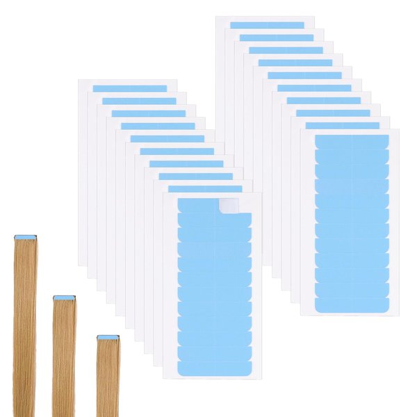 Hair Extension Tape, 240 Pieces Double Sided Adhesive Tape in Tape Replacement Invisible Waterproof Lace Front Wig Tape Tabs Real Hair Extensions Supplies for Human Hair Extensions No Residue 4x0.8cm