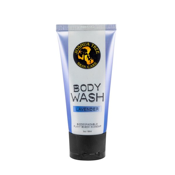 Joshua Tree 3 oz. Body Wash, Shampoo - Biodegradable Plant Based Eco Soap with Organic Ingredients (Lavender)