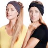 BLOM Non Slip Headbands for Women - Wide Headbands for Yoga, Workout, Fashion, Travel, or Running - Multi Style Gym Wrap - 2 Pack