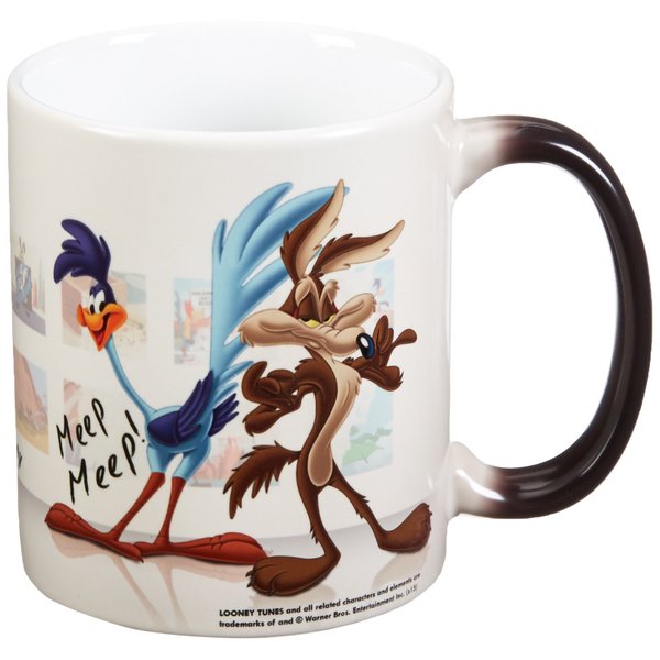 Looney Tunes - Wile E Coyote and Road Runner - One 11 oz Morphing Mugs Color Changing Heat Sensitive Ceramic Mug – Image Revealed When HOT Liquid Is Added!