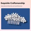 UAIAGM Wedding Hair Comb Side Crystal Bridal Headpiece with Pearls and Diamonds Elegant Rhinestone Hair Accessories for Brides Prom and Bridesmaids Women Girls Bridal Combs and Clips (Silver)