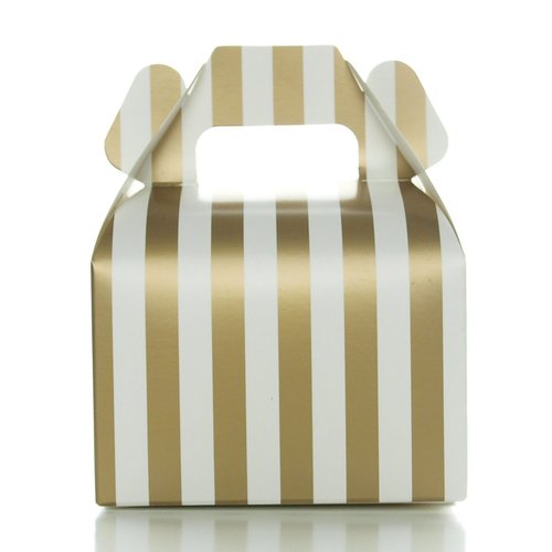 Food With Fashion Gold Candy Favor Box Set (36 Pack) - Striped, Chevron & Polka Dot Party Favor Treat Boxes