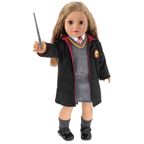 18 Inch Doll Clothes and Accessories Halloween Magic School Uniform Inspired Costume Doll Clothes Accessories Set Include Outfit Shoes for Girls (No Doll)