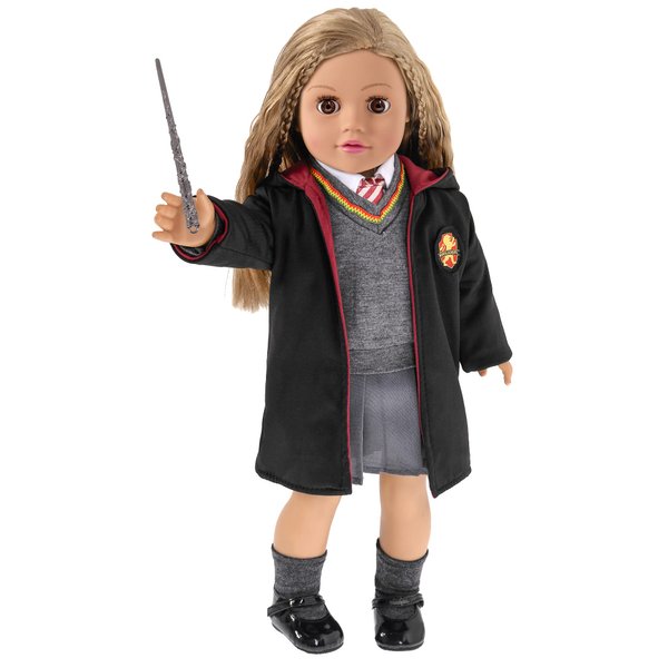 18 Inch Doll Clothes and Accessories Halloween Magic School Uniform Inspired Costume Doll Clothes Accessories Set Include Outfit Shoes for Girls (No Doll)