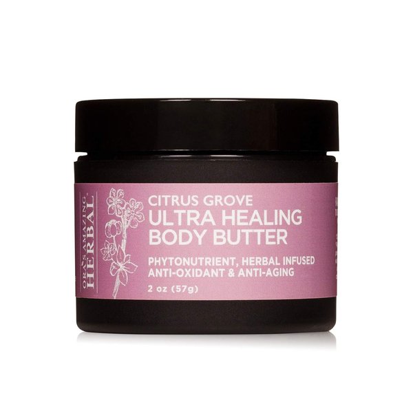 Ultra Healing Body Butter, Intensive Moisturizer For Dry Skin, Marjoram & Bergamot Essential Oil, Ora’s Amazing Herbal, 2 oz, Citrus Grove Scent