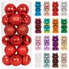 XmasExp 24ct Christmas Ball Ornaments Shatterproof Christmas Ornaments Set Decorations for Xmas Tree Balls 40mm/1.57" (1.57'', Red)