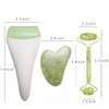 3 in 1 Ficial Face Ice Jade Roller and Gua Sha Tool, 100% Natural Real Jade Anti-Wrinkle Face Eye Neck Massager Tool, Reduce Wrinkles, Puffiness, Migraine, Redness, Pain and Injury