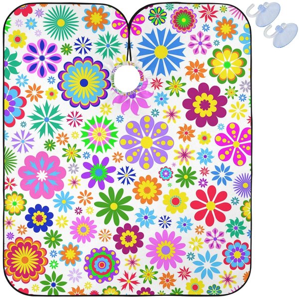 visesunny Barber Cape Colored Little Flower Polyester Hair Cutting Salon Cape Apron Anti-Static Haircut Water-Resistant Shaving Cloth Beard Shaving Bib Hairdressing Cape