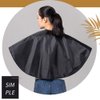 OKA Black Makeup Cape, Professional Makeup Short Hair Cape Waterproof Shampoo Adjustable Barber Cape, Lightweight Comb-out Barber Apron Hairdressing Shampoo Cape for Makeup Artist