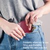 RRBMMH Leather Lipstick Pouch Mini Cosmetic Bag with Mirror Foldable Makeup Pouch for Travel Portable Leather Coin Purse