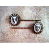 Handmade Retro Kitty Cameo Hair Bobby Pins