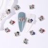 36PCS Kawaii Nail Art Charms Bling Kitty 3D Cute Metal Rhinestone Crystals Making Ornament Nail Decoration Accessories for DIY